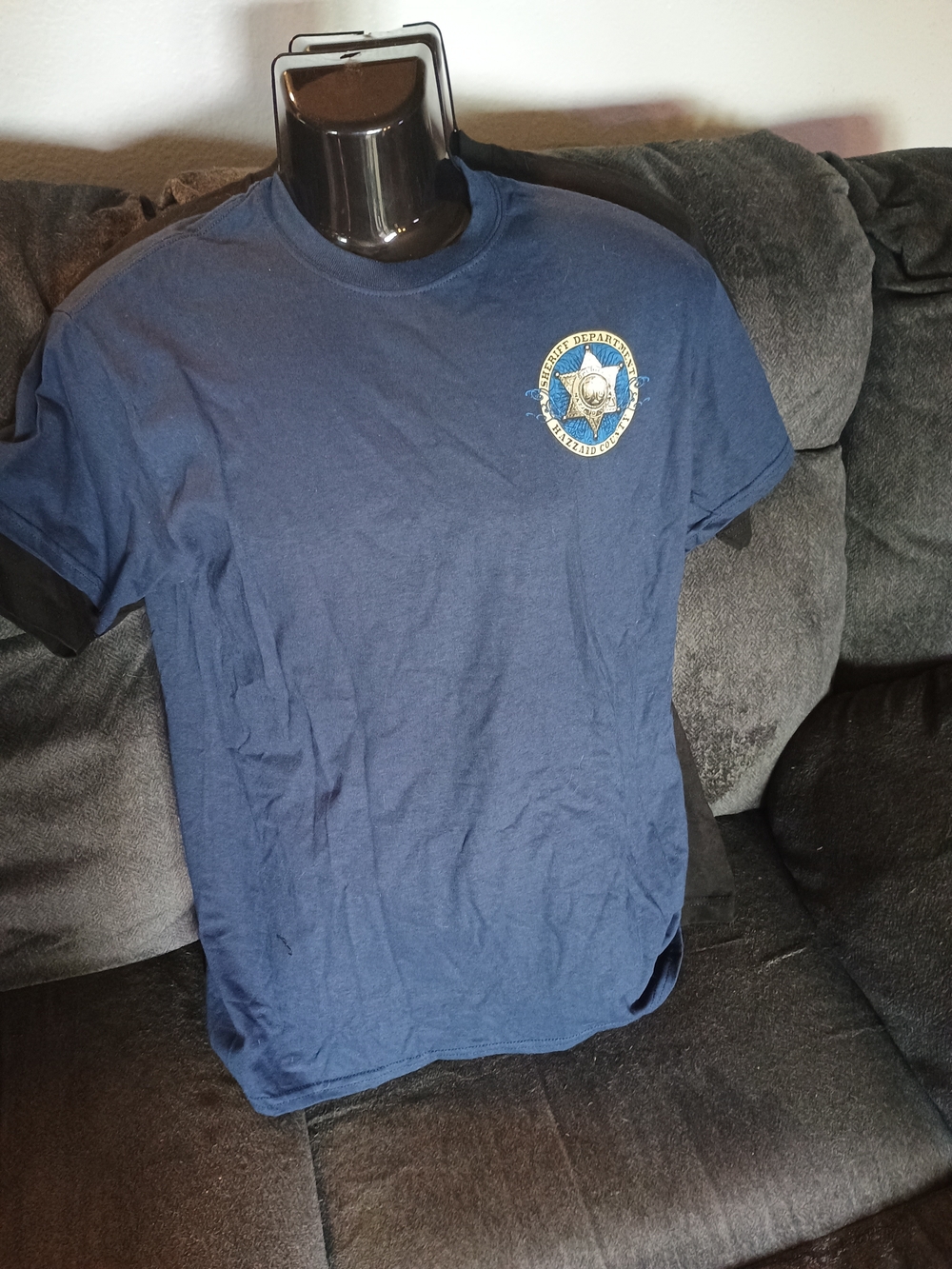 Cooter’s Garage Hazzard County Sheriff T-Shirt Blue Gildan NWT Graphic Tee